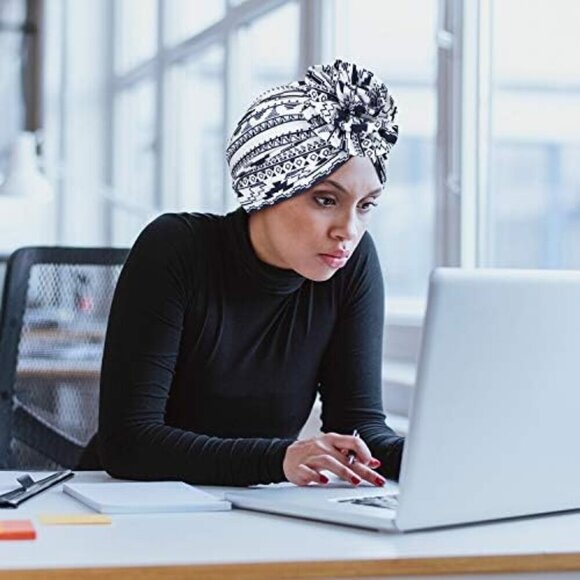 Women Turban Headwraps 6 Pack Cotton Colorful African Knot Bonnet Accessories - Picture 5 of 6